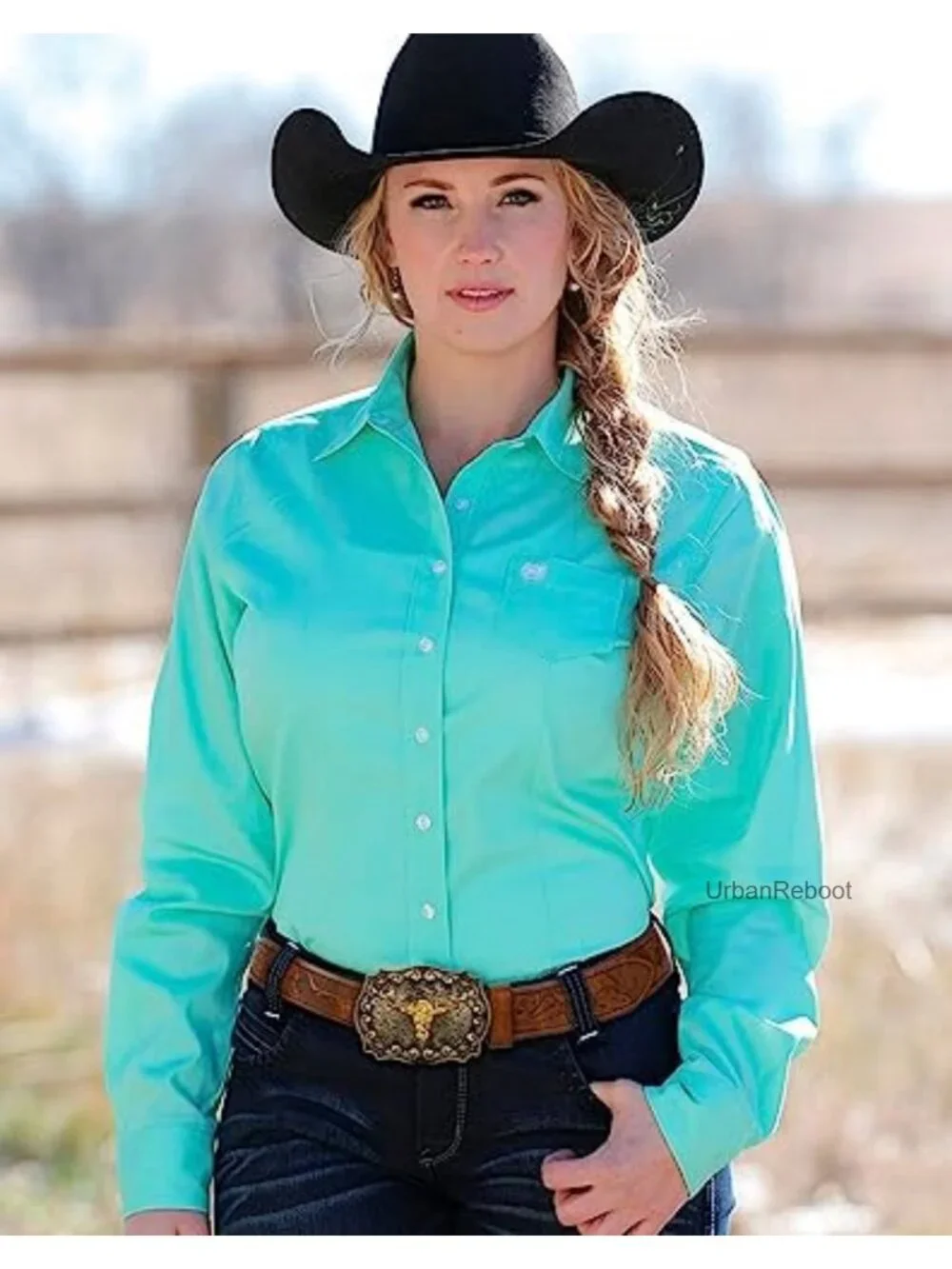 Western PU-Leather Cowboy Belt with Engraved Floral Longhorn Bull Buckle Unisex